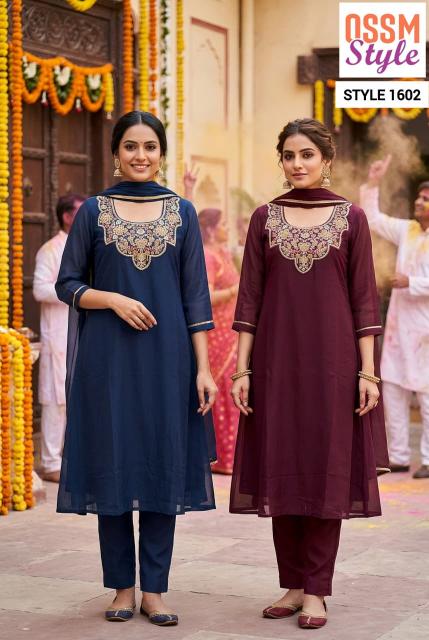 Ossm style 1602 kurti material wholesale